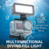 Kép 2/6 - LED lámpa (40 m-ig vízálló, 8 féle színszűrő, DJI Action/GoPro/Insta...)