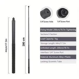 Insta/Osmo 360 teleszkópos selfie rúd akciókamerához (2,9 méter)