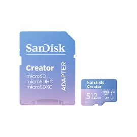 SanDisk Creator MicroSDXC memóriakártya 256GB, 190/1380 MB/s C10, V30, UHS-II, U3, A2