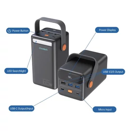 Chotech Power Bank 50.000 mAh 2x USB + 1x USB-C, 300W