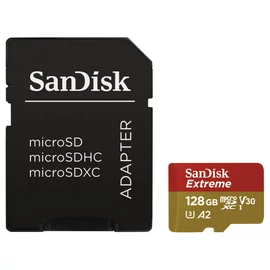 Sandisk MicroSDXC Extreme kártya 128GB, 90MB/s C10, V30, UHS-I, A1