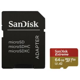 Sandisk MicroSDXC Extreme memóriakártya 64GB, 90MB/s C10, V30, UHS-I, A1