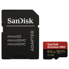 Sandisk MicroSDXC Extreme PRO memóriakártya 64GB, 170MB/s C10, V30, UHS-I, U3, A2