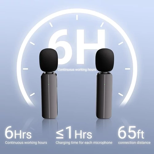 Bulatry Wireless Microphone Set (2 TX + 1 RX, Lightning)