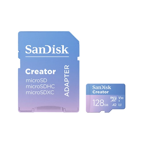 SanDisk Creator MicroSDXC memóriakártya 128GB, 190/130 MB/s C10, V30, UHS-II, U3, A2