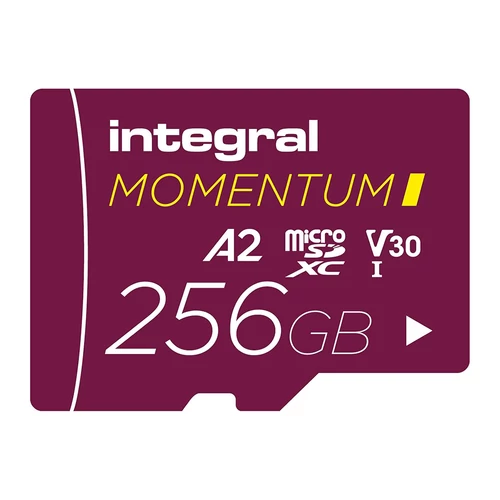 Integral Momentum MicroSDXC memóriakártya 256GB, 210/180 MB/s C10, V30, UHS-I, U3, A2