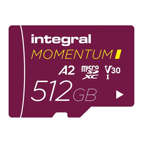 Integral Momentum MicroSDXC memóriakártya 512GB, 210/180 MB/s C10, V30, UHS-I, U3, A2