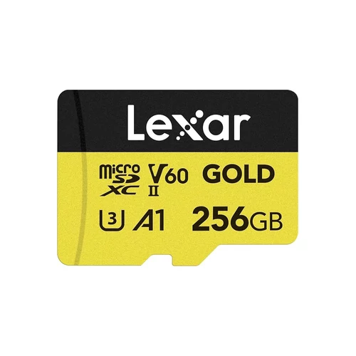 Lexar Professional Gold MicroSDXC memóriakártya 256GB, 280/180 MB/s C10, V60, UHS-II, U3, A1