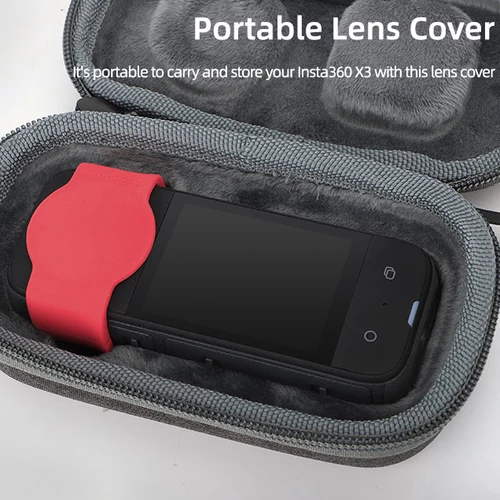 Insta 360 X3 szilikon lencsevédő burkolat (piros)
