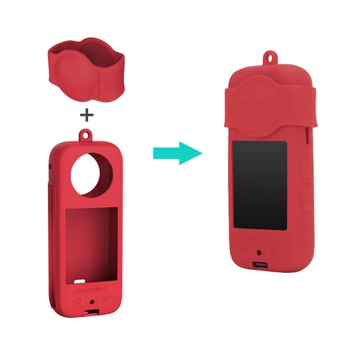 Insta 360 X3 szilikon lencsevédő burkolat (piros)