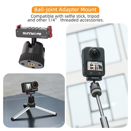 DJI Osmo 360/Action 5 Pro/4/3 Dual-Directional Magnetic Ball Head Assembly