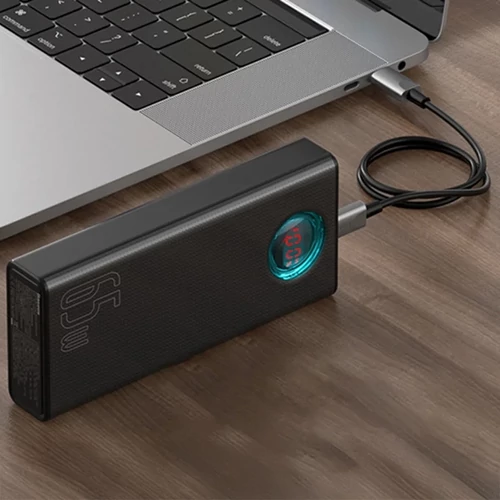Baseus Amblight Powerbank 30000 mAh, 4xUSB-A, 2xUSB-C, 65W (fekete)