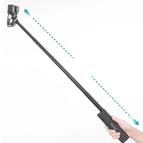 Teleszkópos szelfirúd akciókamerákhoz/telefonokhoz beépített USB-C powerbankkal