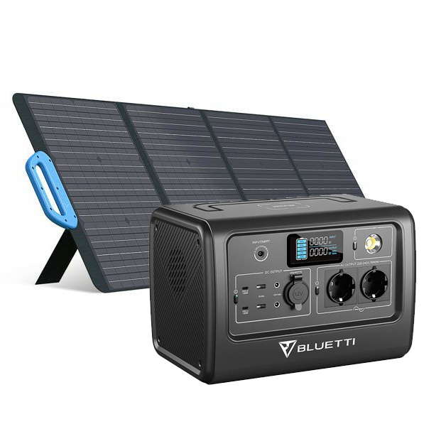 Bluetti EB70 hordozható erőmű (716 Wh/1000W) +  Bluetti PV200 200W napelem modul