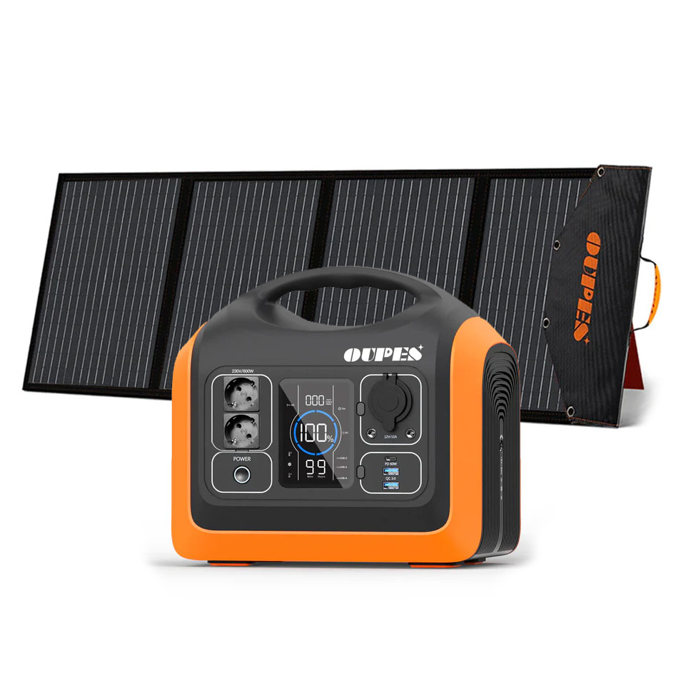 OUPES 600 hordozható erőmű (595Wh/600W) + OUPES PV100 hordozható napelem modul (100 Watt)